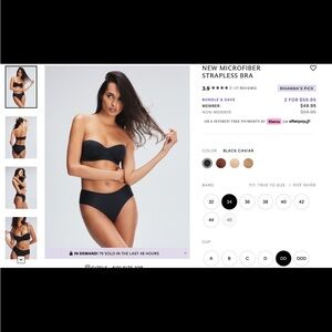 Savage X Fenty Black Strapless Bra